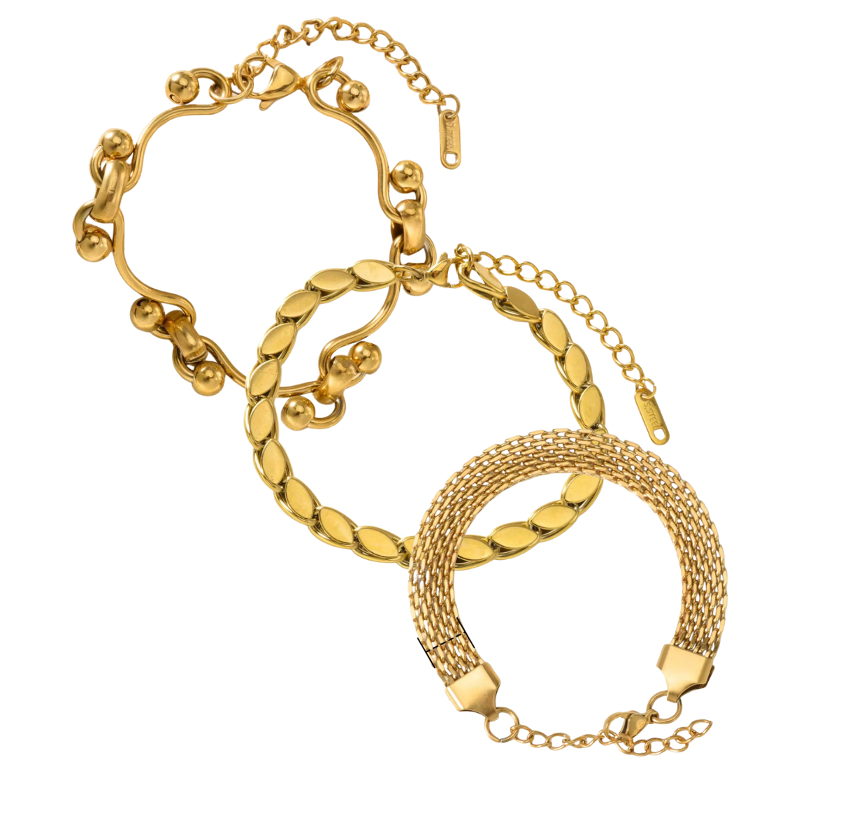“Sarai” Gold Bracelet Set (3pcs)