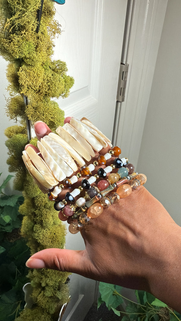 “Edira” Beaded stack (6pcs)